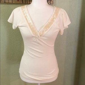 Embellished Sexy Tee by Express, size S